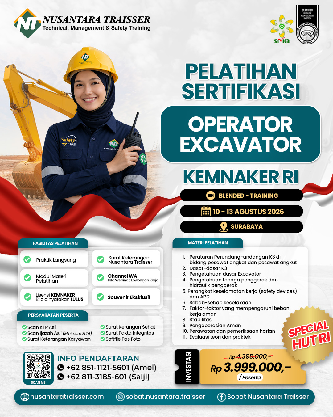Pelatihan & Sertifikasi Operator Excavator (KEMNAKER RI)