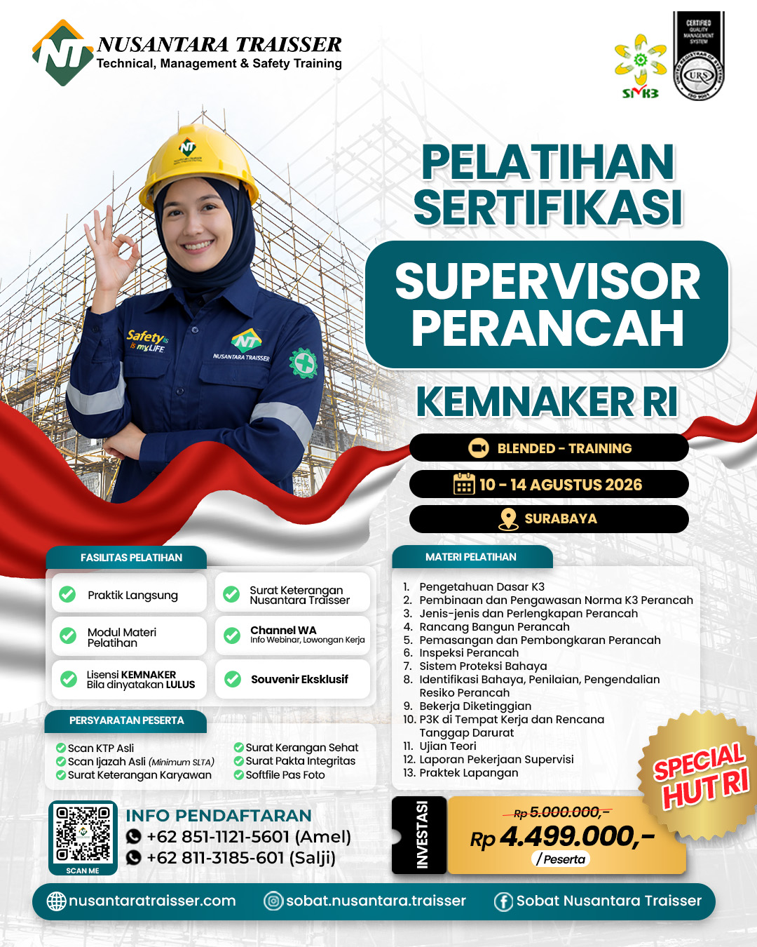 Pelatihan & Sertifikasi Supervisor Perancah (KEMNAKER RI)