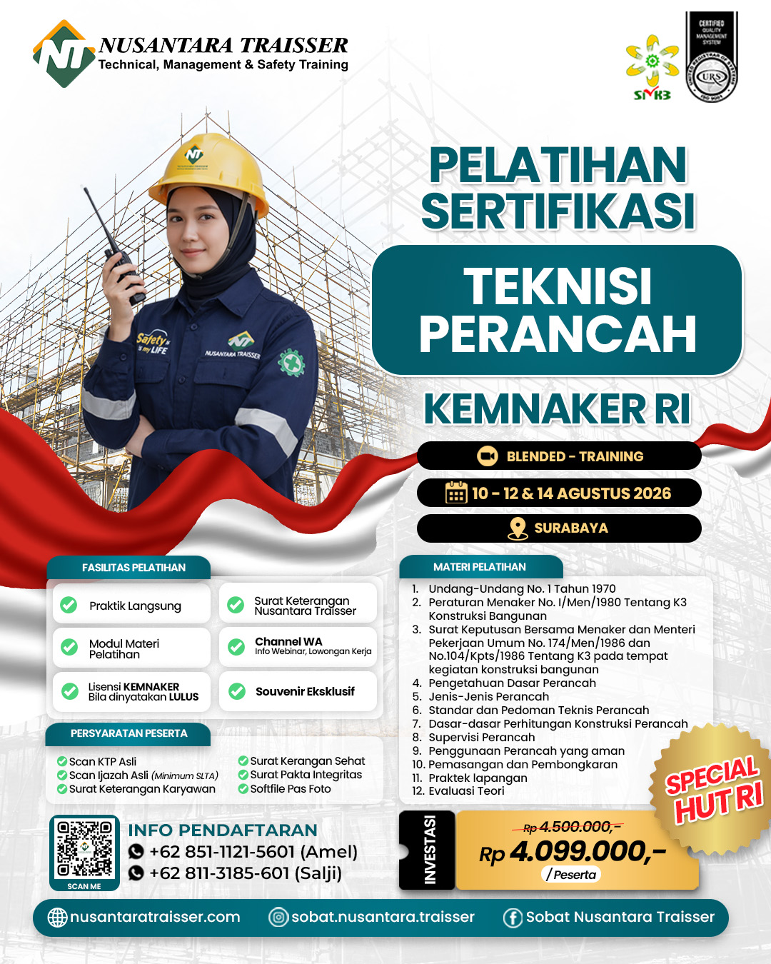 Pelatihan & Sertifikasi Teknisi Perancah (KEMNAKER RI)
