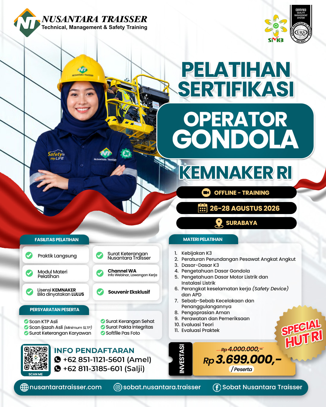 Pelatihan & Sertifikasi Operator Gondola (KEMNAKER RI)