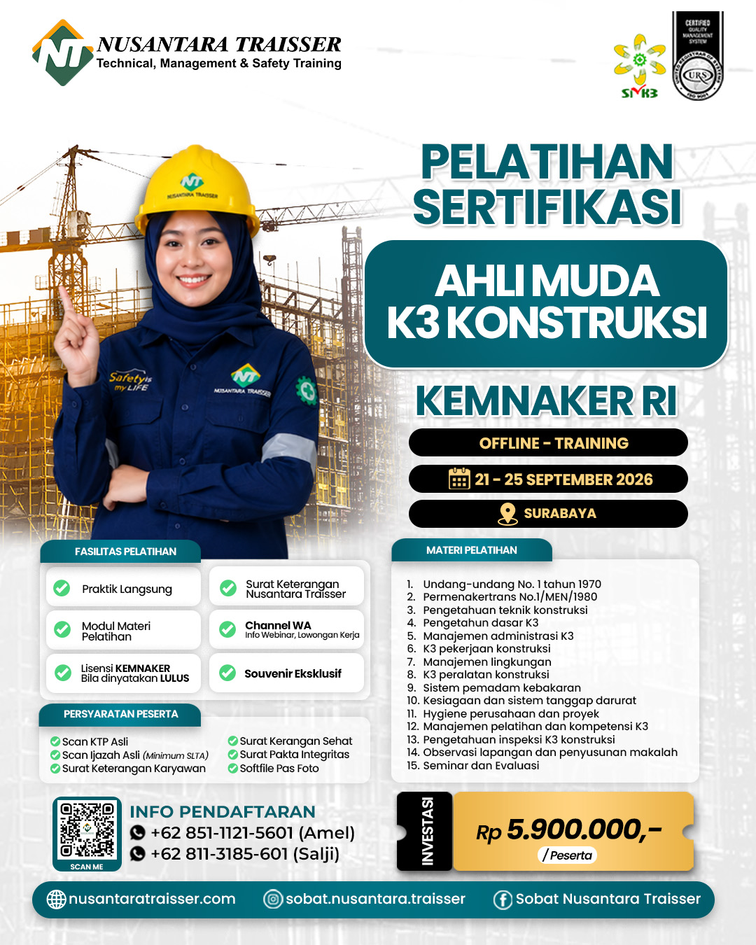 Ahli Muda K3 Konstruksi (KEMNAKER RI)