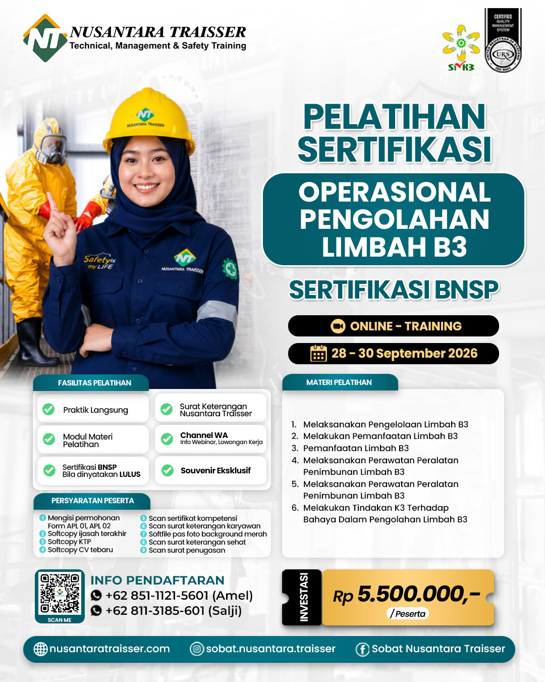 Operasional Pengolahan Limbah B3 (Sertifikasi BNSP)