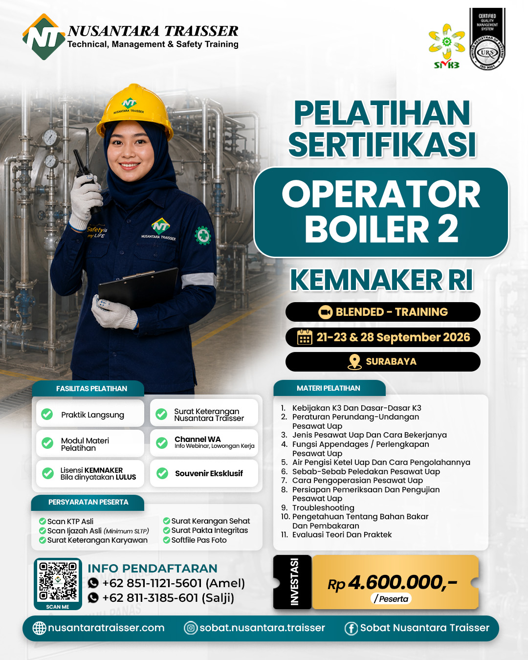 Operator Boiler Kelas 2 (Dua) | KEMNAKER RI