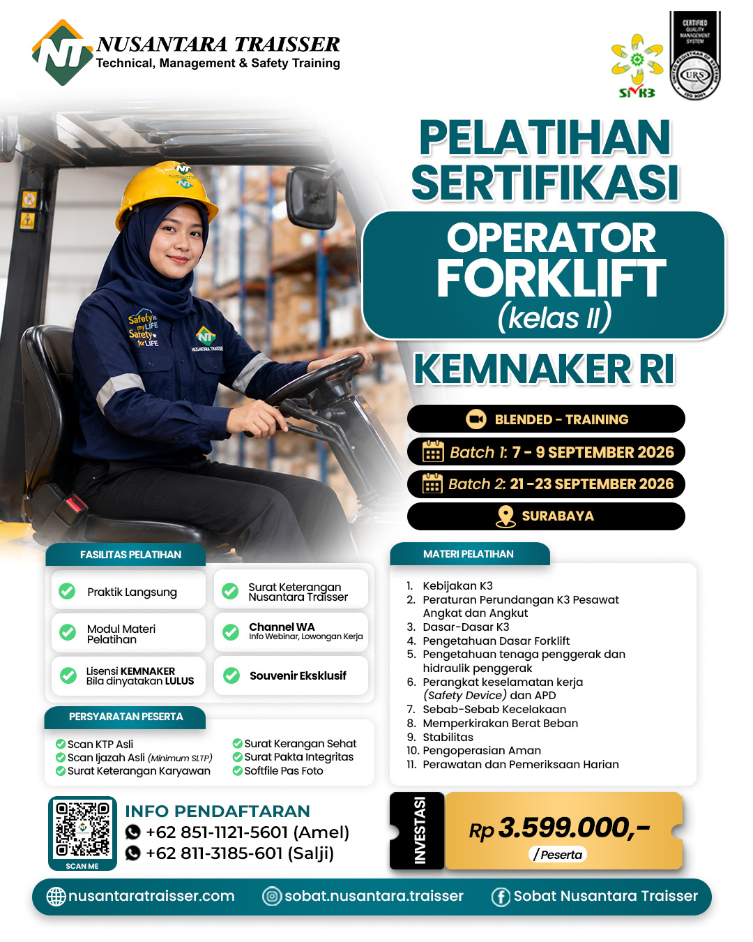 Operator Forklift Bacth 1 & Batch 2 Kelas 2 (Dua) | KEMNAKER RI
