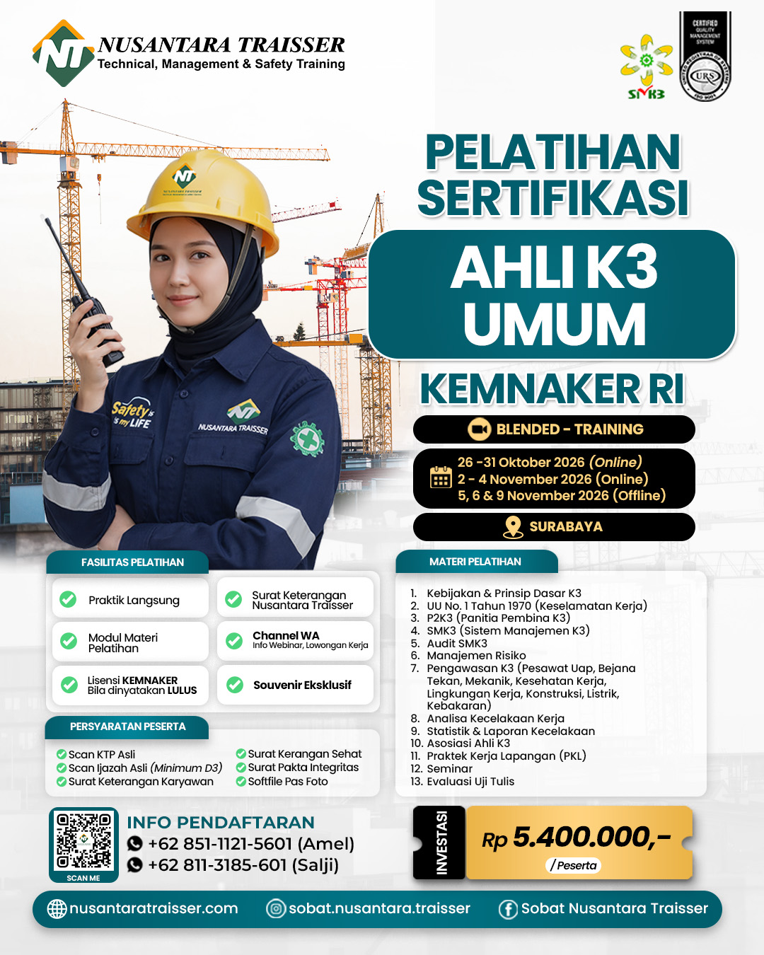 Pelatihan & Sertifikasi Ahli K3 Umum | Kemnaker RI