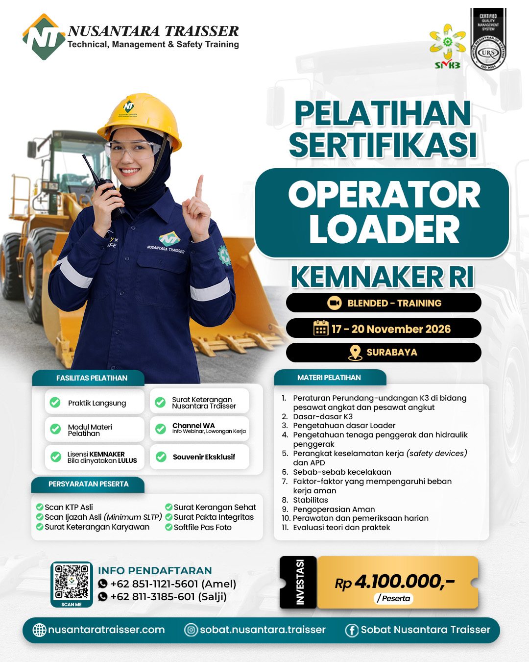 Pelatihan & Sertifikasi Operator Loader | KEMANKER RI