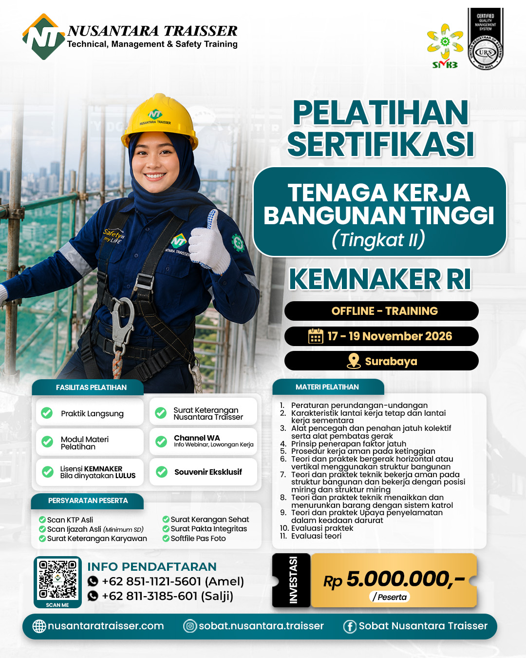 Pelatihan & Sertifikasi Tenaga Kerja Bangunan Tinggi Tingkat 2 (Dua) | KEMNAKER RI
