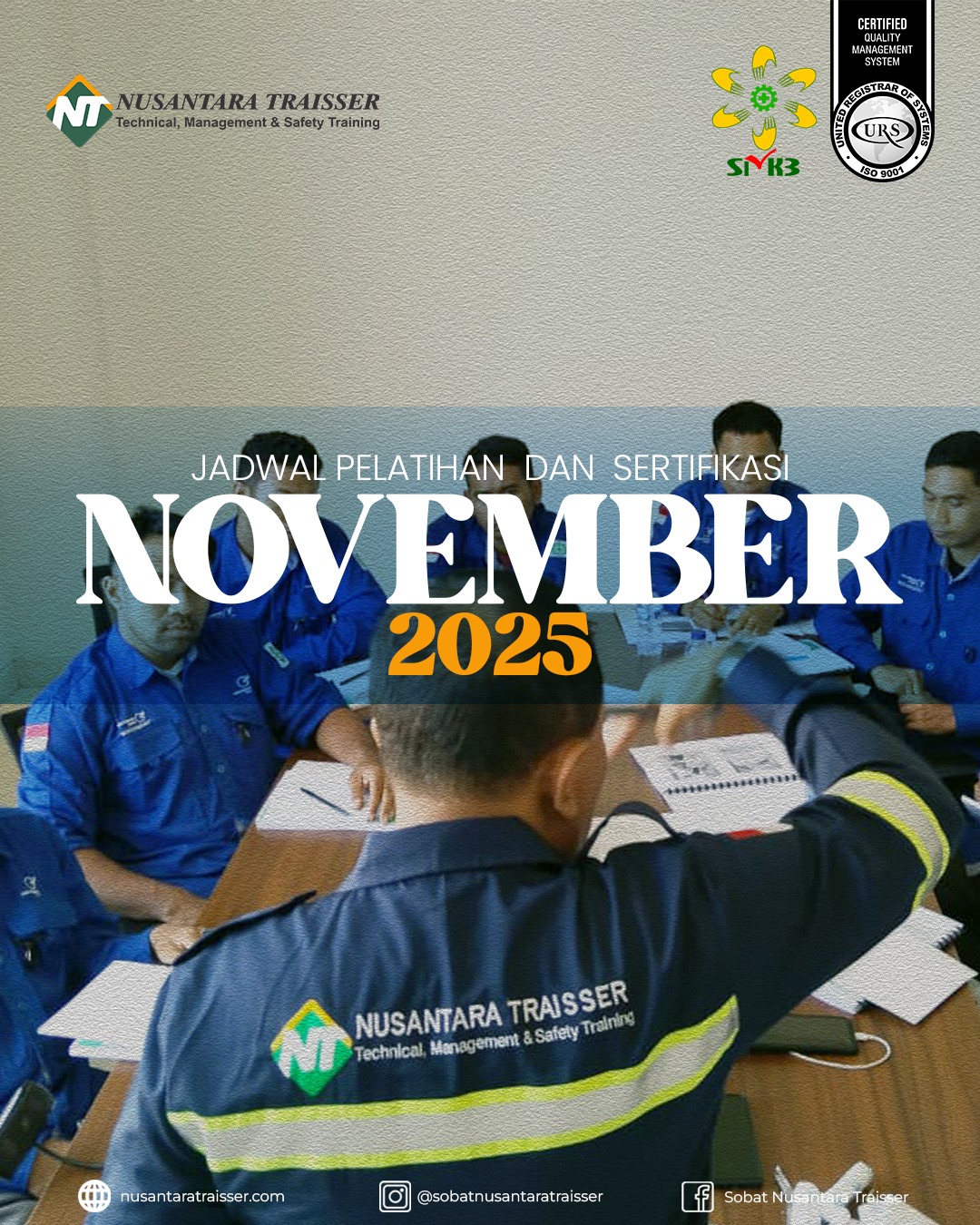 Jadwal Pelatihan dan Sertifikasi November 2025