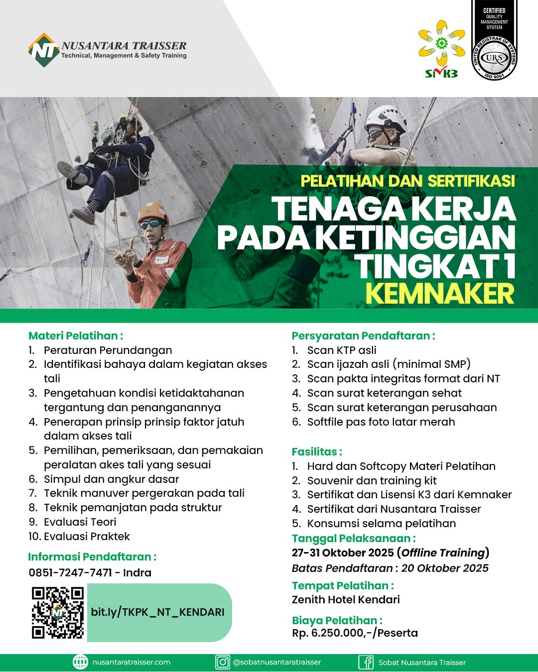 Tenaga Kerja pada Ketinggian Tingkat 1 (KEMNAKER)