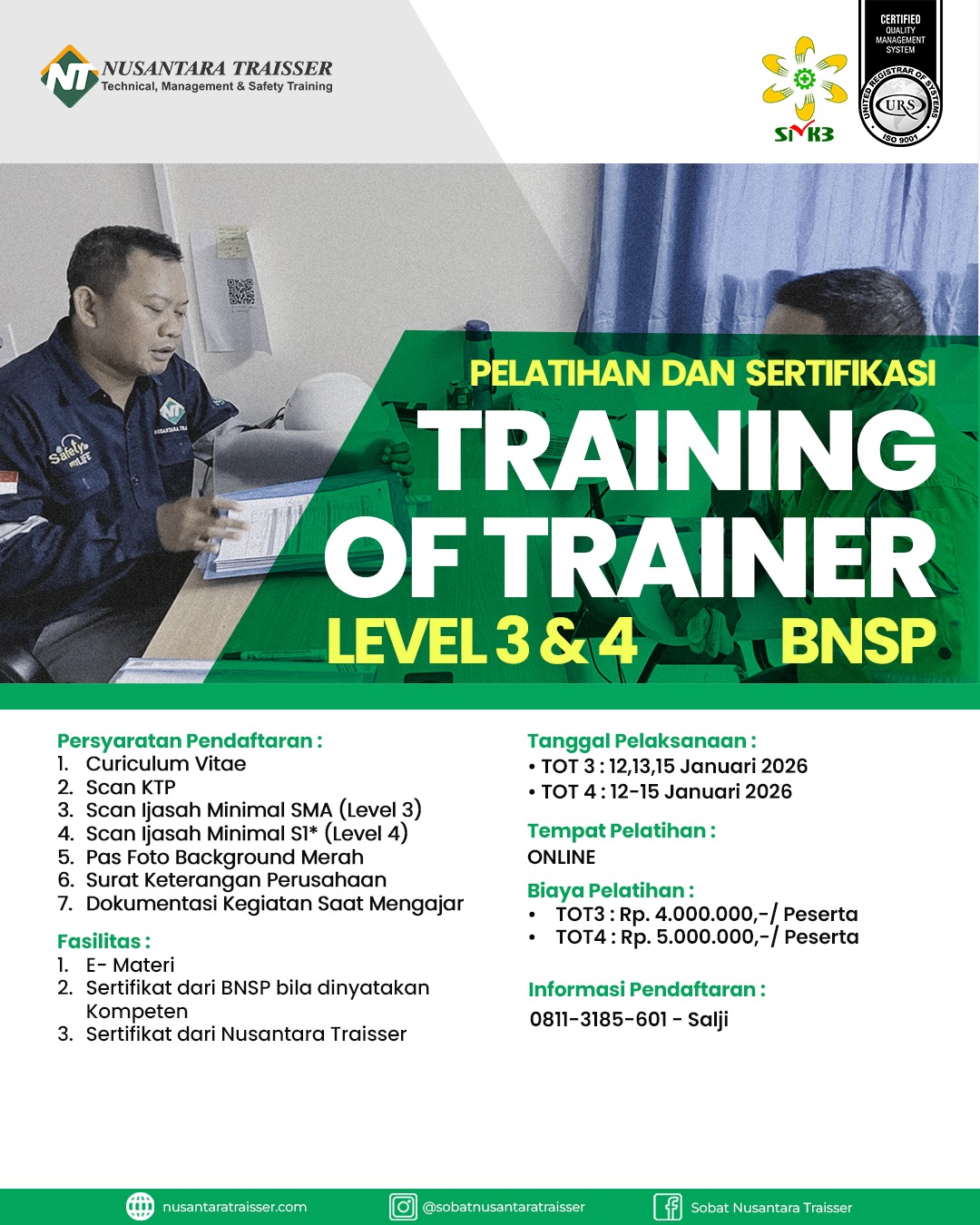 TRAINING OF TRAINER LEVEL 3 & 4 BNSP