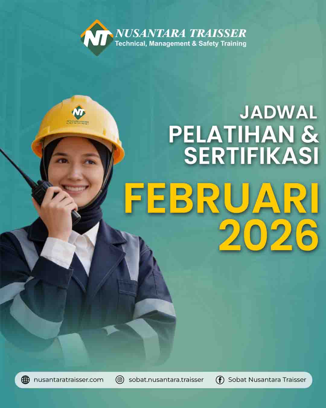 Jadwal Pelatihan & Sertifikasi K3 Kemnaker Februari 2026 | Nusantara Traisser