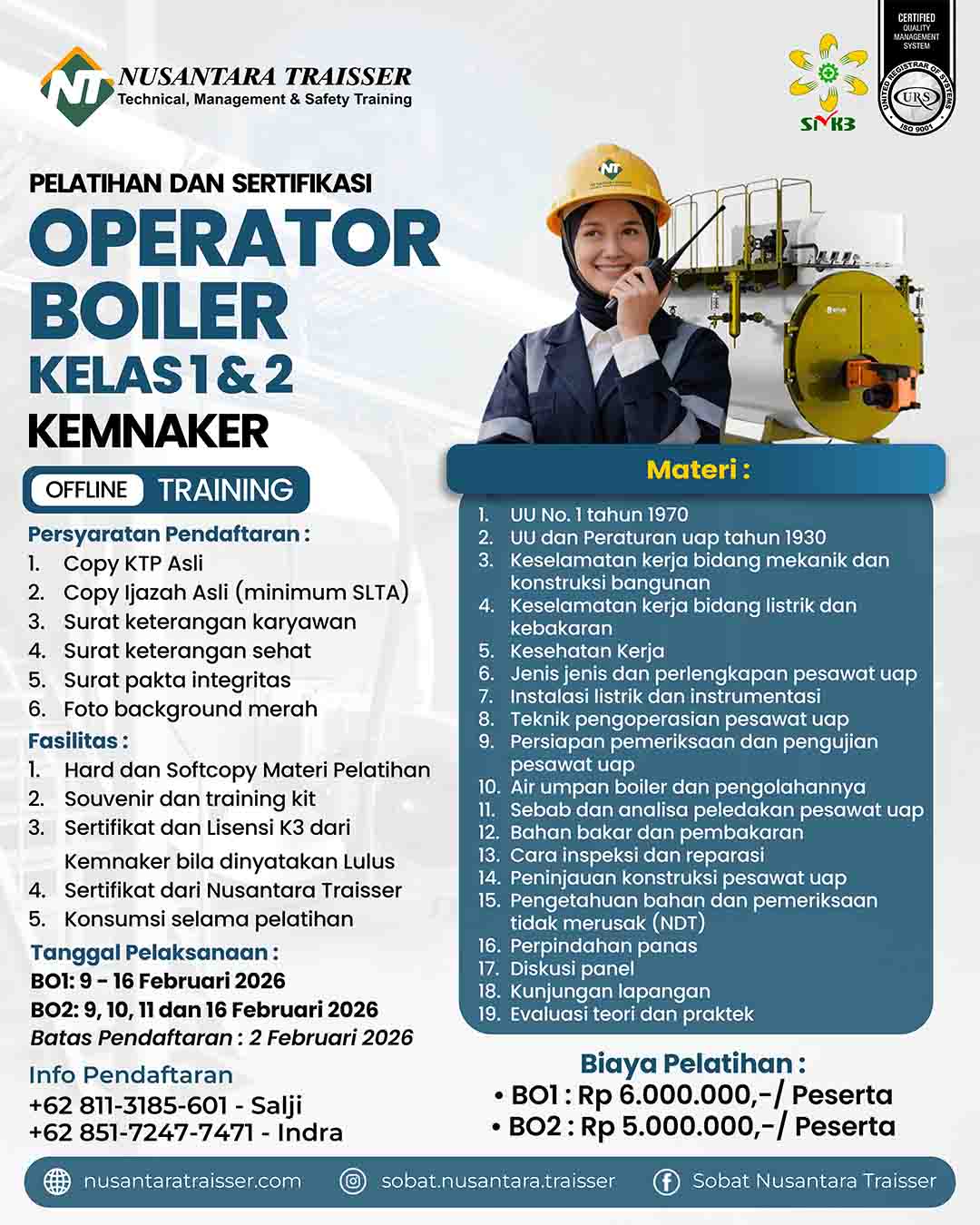 OPERATOR BOILER KELAS 2 || KEMNAKER