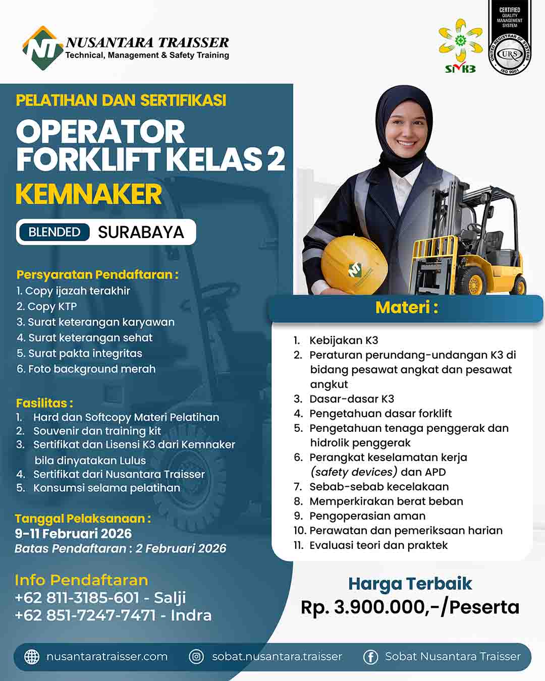 OPERATOR FORKLIFT KELAS 2 || KEMNAKER