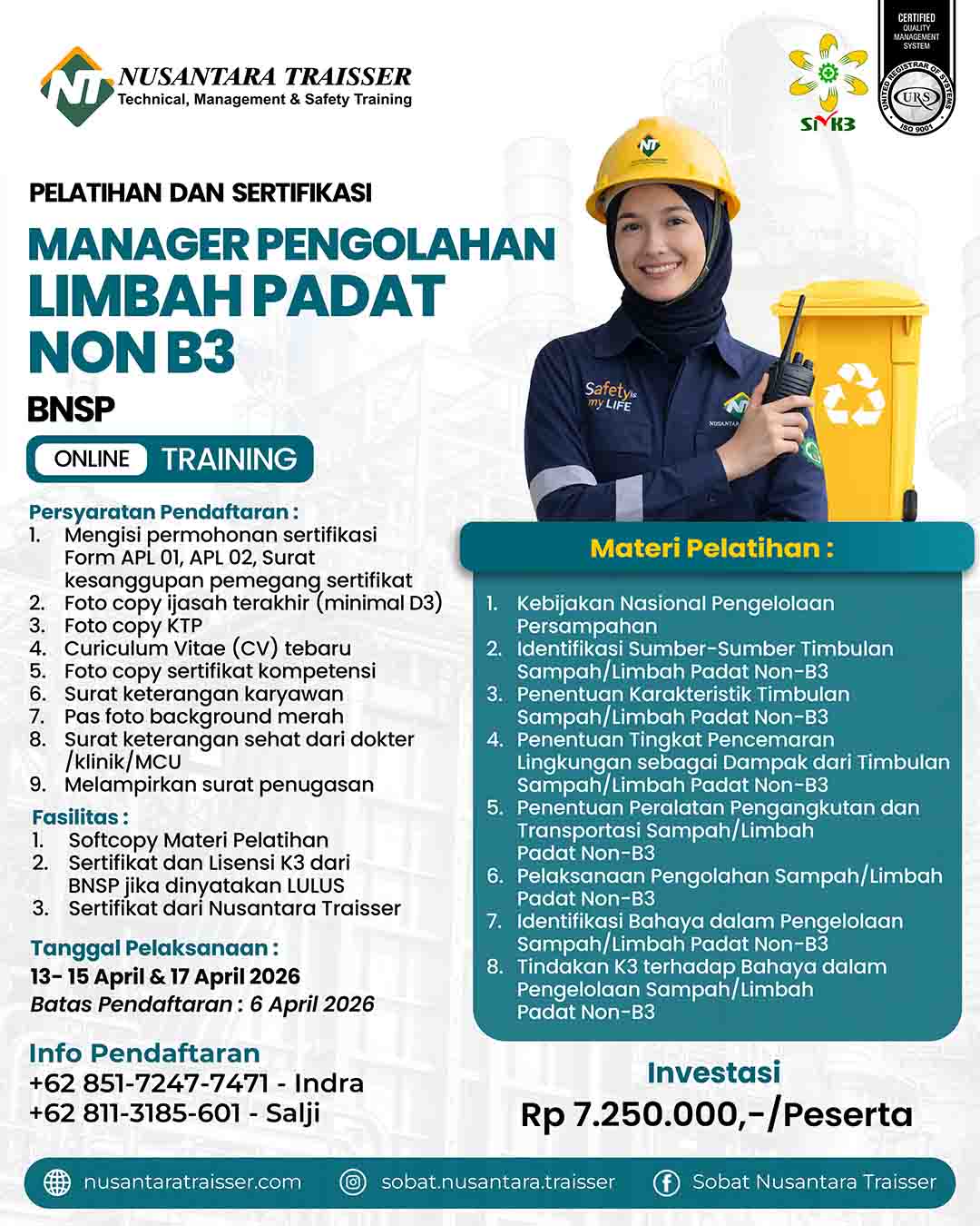 Manager Pengolahan Limbah Padat Non B3